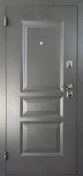 Изображение товара Входная дверь Промет Арктик К 88x205 (левая, букле графит 999/ясень белый ПФ-031)