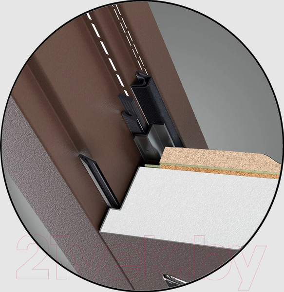 Изображение товара Входная дверь Промет Арктик К 98x205 (правая, букле графит 999/ясень белый ПФ-031)