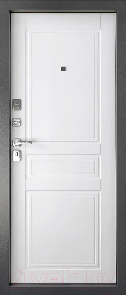 Изображение товара Входная дверь Промет Арктик К 88x205 (правая, букле графит 999/ясень белый ПФ-031)