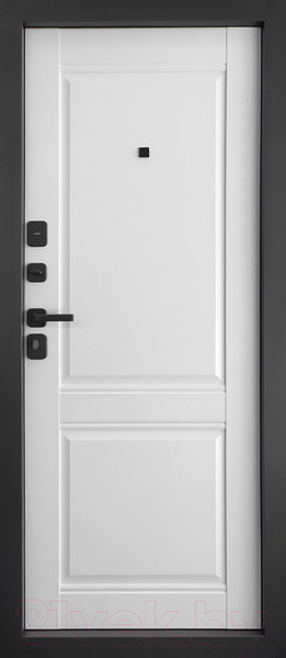 Изображение товара Входная дверь Промет Арктик Классика 88x205 (левая, муар черный 999/арктик ЦП-014)