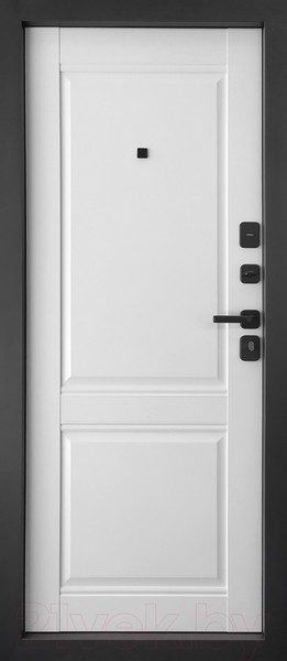 Изображение товара Входная дверь Промет Арктик Классика 98x205 (правая, муар черный 999/арктик ЦП-014)