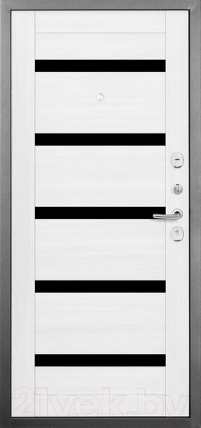 Изображение товара Входная дверь Промет Урбан 86x205 (правая, дуб пасадена/ясень белоснежный/черный муар ЦП)