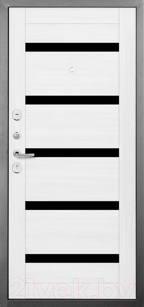 Изображение товара Входная дверь Промет Урбан 96x205 (левая, дуб пасадена/ясень белоснежный/черный муар ЦП)