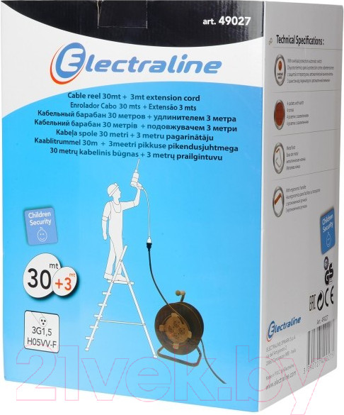 Изображение товара Удлинитель на катушке Electraline 49027 (30м)