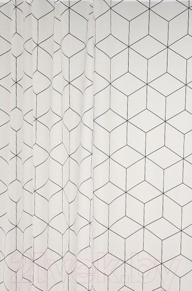 Изображение товара Шторка-занавеска для ванны Perfecto Linea Secret 36-118001 (геометрия/белый)