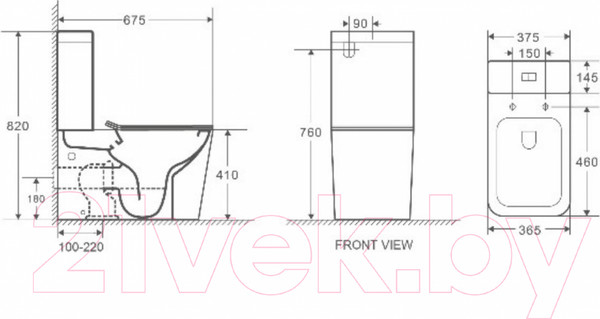 Изображение товара Унитаз напольный WeltWasser WW Gelbach 001 XL MT-BL