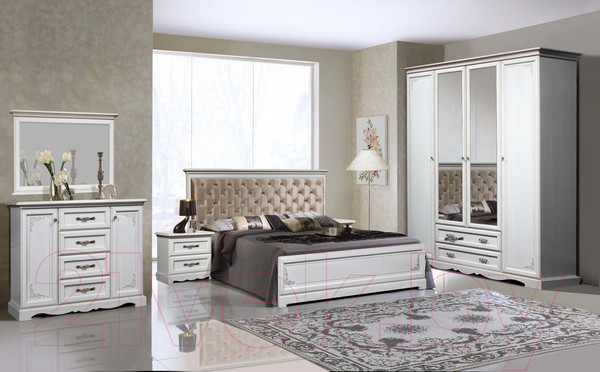 Изображение товара Двуспальная кровать Гомельдрев Лолита ГМ 8804-03 180x200 Дуб (альпийский дуб)