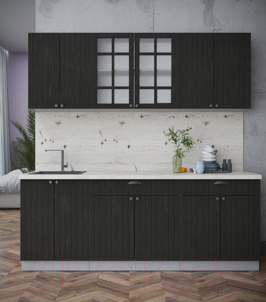 Изображение товара Кухонный гарнитур Интерлиния Берес 2.1А (дуб английский/бискайская сосна)