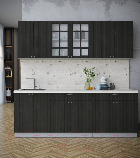 Изображение товара Кухонный гарнитур Интерлиния Берес 2.2А (дуб английский/бискайская сосна)