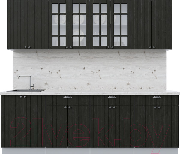 Изображение товара Кухонный гарнитур Интерлиния Берес 2.4А (дуб английский/бискайская сосна)