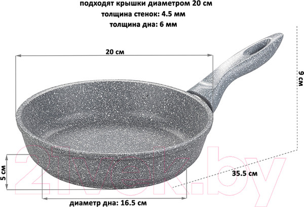 Изображение товара Сковорода Elan Gallery Гармония вкуса / 120576 (серый мрамор)