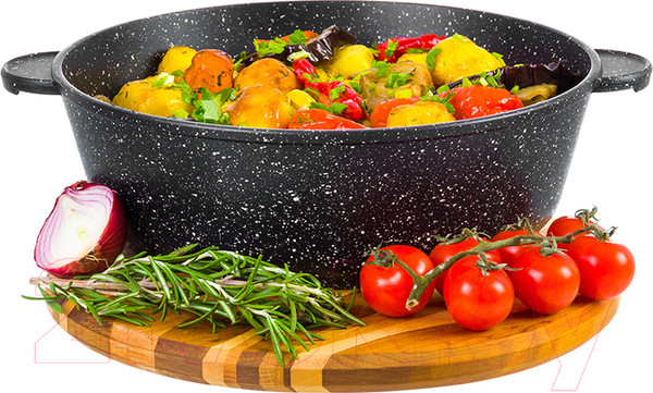 Изображение товара Жаровня Elan Gallery Гармония вкуса / 120141 (черный мрамор)