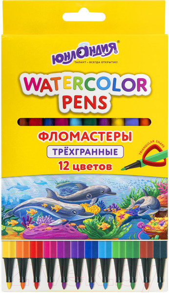 Изображение товара Фломастеры Юнландия Водный Мир / 152182 (12шт)