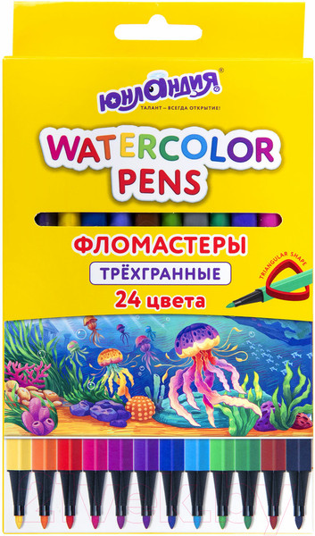 Изображение товара Фломастеры Юнландия Водный Мир / 152183 (24шт)