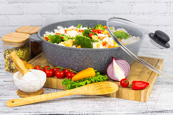 Изображение товара Жаровня Elan Gallery Гармония вкуса / 120547 (серый мрамор)