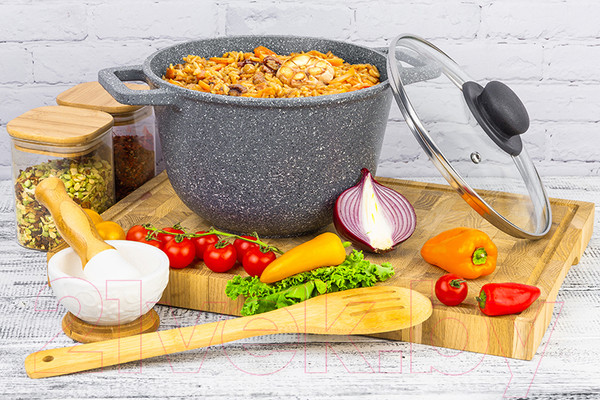 Изображение товара Казан Elan Gallery Гармония вкуса / 120551 (серый мрамор)