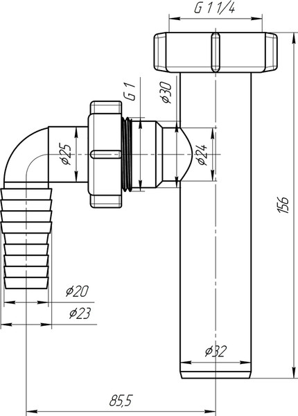 Изображение товара Отвод для стиральной машины Ани Пласт М220