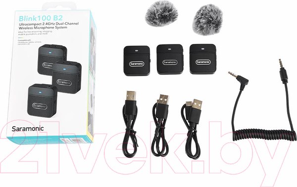 Изображение товара Радиосистема микрофонная Saramonic Blink100 B2 (TX+TX+RX)