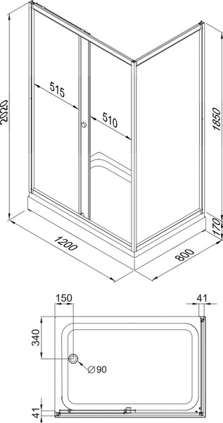 Изображение товара Душевой уголок Triton Фьюжн 120x80 А (белый/полосы)