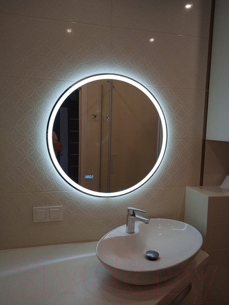 Изображение товара Зеркало Пекам Ring 1 70x70 / Ring1-70x70dpcl (с подсветкой,сенсором на взмах руки,подогревом,часами)