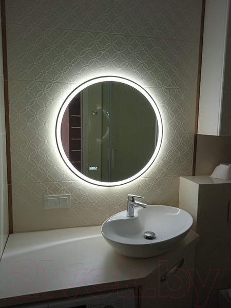 Изображение товара Зеркало Пекам Ring 1 80x80 / Ring1-80x80dpcl (с подсветкой,сенсором на взмах руки,подогревом,часами)