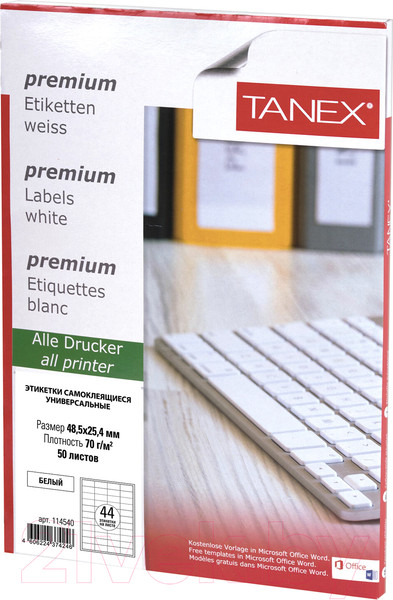Изображение товара Набор этикеток Tanex 114540 (белый)