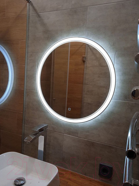 Изображение товара Зеркало Пекам Ring2 90x90 / ring2-90x90s (с подсветкой и сенсором на прикосновение)