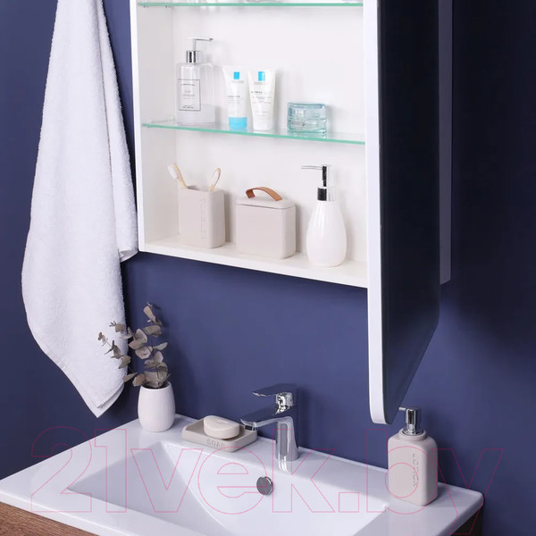 Изображение товара Шкаф с зеркалом для ванной Пекам Marta 60x80 / MartaBox-60x80 (с сенсором на прикосновение)