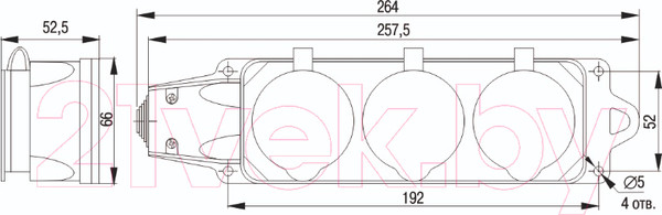 Изображение товара Розетка силовая IEK Омега PKR61-016-2-K04
