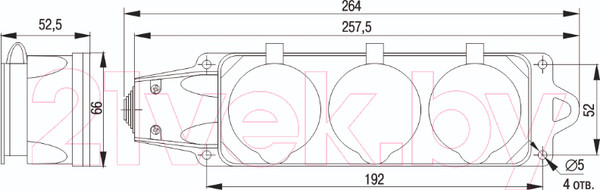 Изображение товара Розетка силовая IEK Омега PKR61-016-2-K07