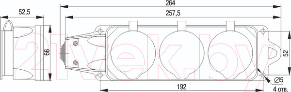 Изображение товара Розетка силовая IEK Омега PKR61-016-2-K05
