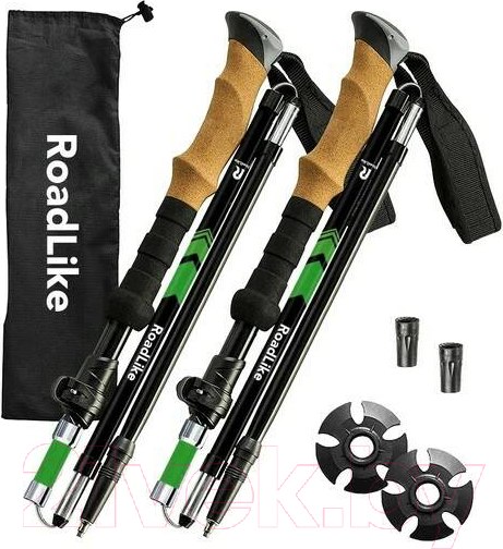 Изображение товара Трекинговые палки RoadLike Carbon / 368219 (зеленый)