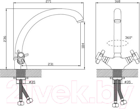 Изображение товара Смеситель Diadonna D84-752352J