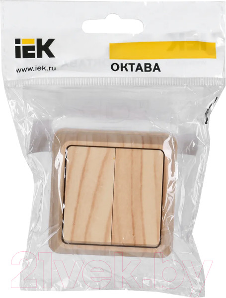 Изображение товара Выключатель IEK Октава EVO20-K03-10-DC (сосна)