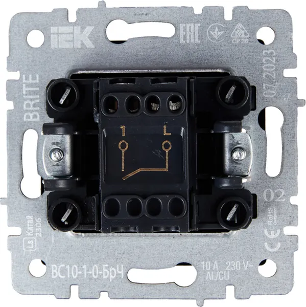 Изображение товара Выключатель IEK Brite BR-V10-0-10-K02 (черный)