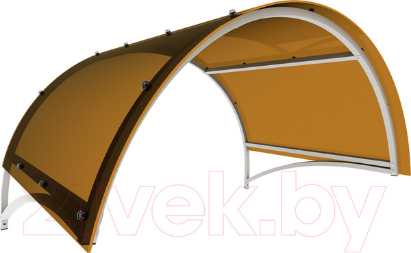 Изображение товара Козырек ИМпласт Арка 1500х1000 Янтарь (с сотовым поликарбонатом 6мм)