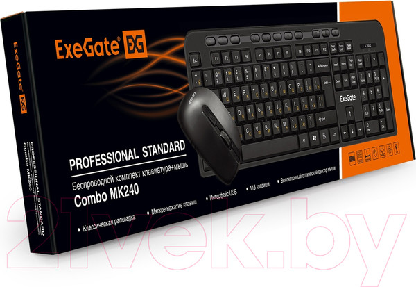 Изображение товара Комплект клавиатура и мышь ExeGate Professional Standard Combo MK240