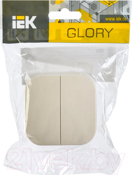Изображение товара Выключатель IEK Glory EVH20-K33-10 (кремовый)