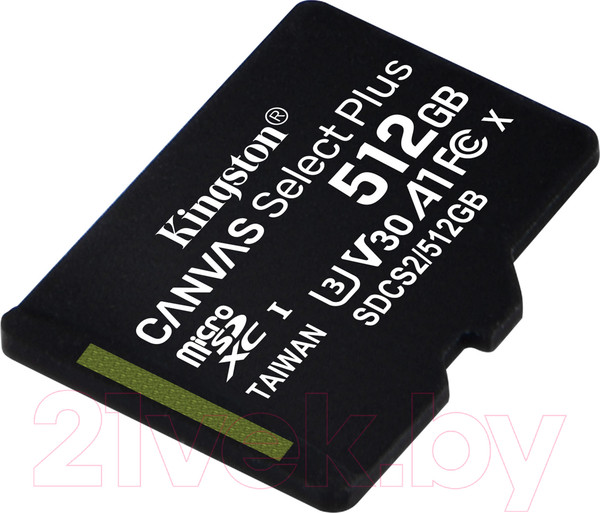 Изображение товара Карта памяти Kingston micSDXC Canvas Select Plus 100R A1 C10 512GB (SDCS2/512GBSP)