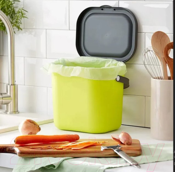 Изображение товара Контейнер для мусора Rotho Albulino / 1030305070 (6л, лайм)