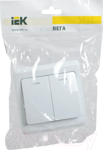 Изображение товара Выключатель IEK Вега EVV21-K01-10-DM (белый)