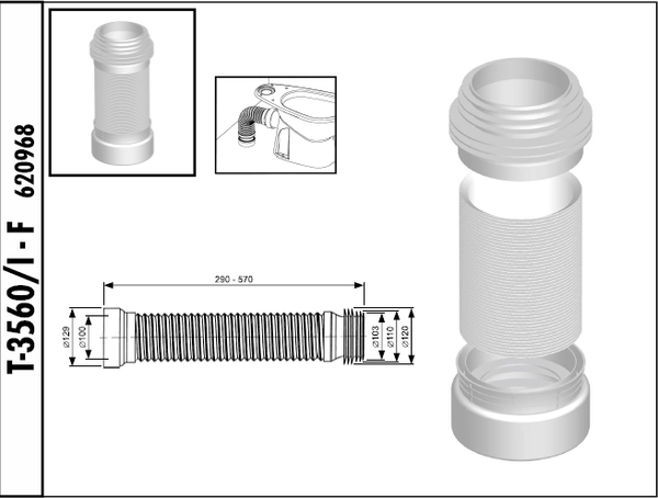 Изображение товара Слив (гофра) Slovarm T-3560 /I - F
