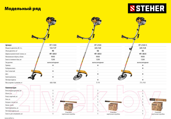 Изображение товара Триммер бензиновый Steher BT-2500