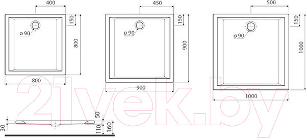 Изображение товара Душевой поддон Kolo Pacyfik XBK0710+SN6