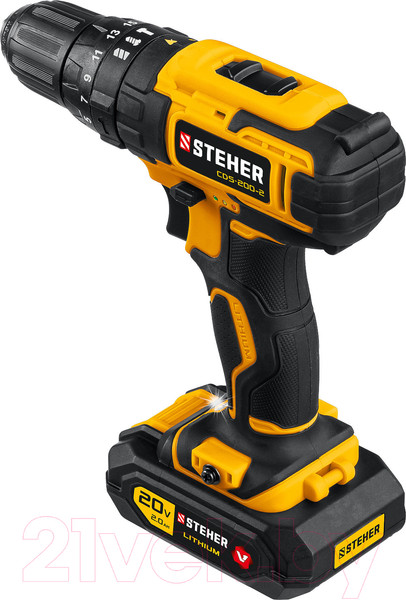 Изображение товара Аккумуляторная дрель-шуруповерт Steher CDS-200-2