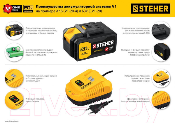 Изображение товара Аккумуляторная дрель-шуруповерт Steher CDS-200-2