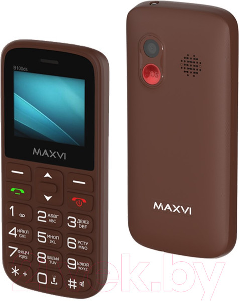 Изображение товара Мобильный телефон Maxvi B100ds (коричневый+ЗУ)