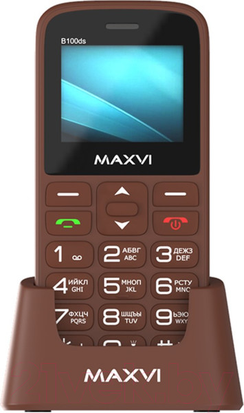 Изображение товара Мобильный телефон Maxvi B100ds (коричневый+ЗУ)