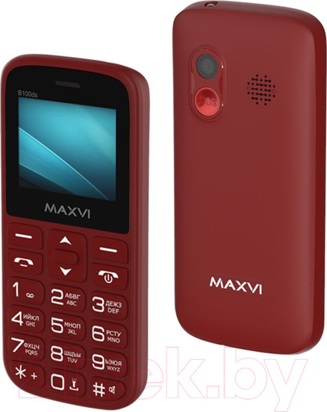 Изображение товара Мобильный телефон Maxvi B100ds (красный+ЗУ)