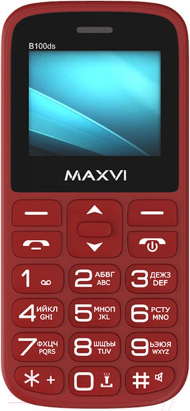 Изображение товара Мобильный телефон Maxvi B100ds (красный+ЗУ)